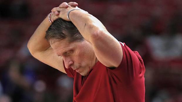 Razorbacks' Eric Musselman during game with Kentucky